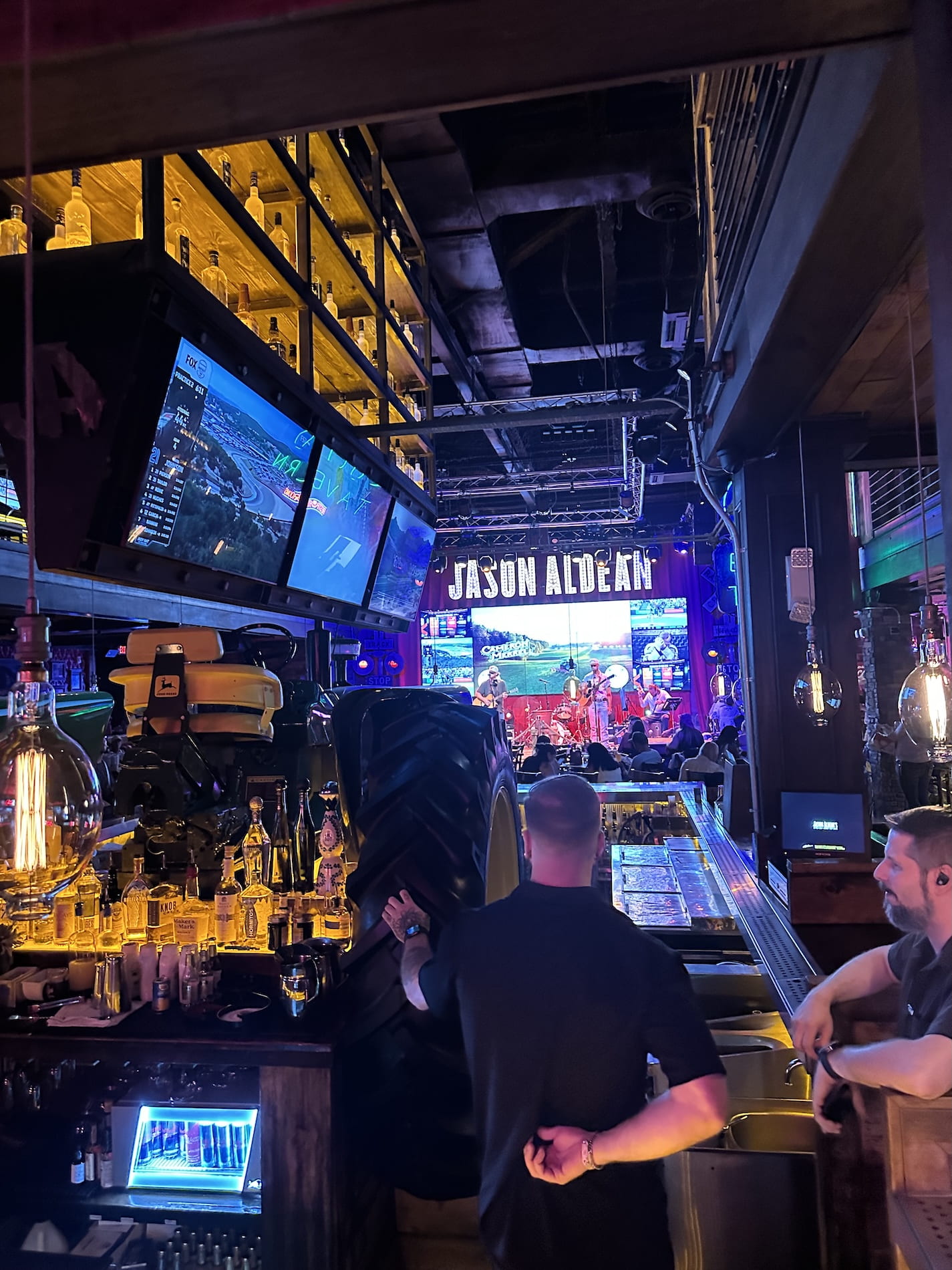 The tractor bar at Jason Aldeans