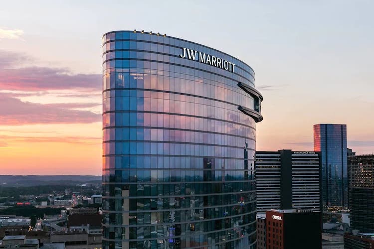 JW Marriott sunset drone photograph