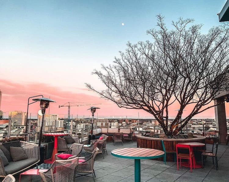 L.A. Jackson patio at sunset