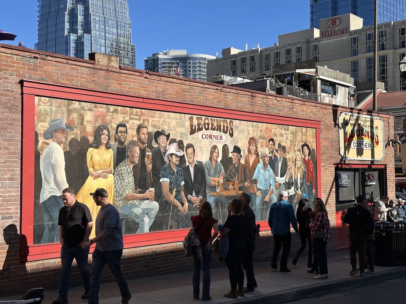 The mural of country stars on Legends Corner