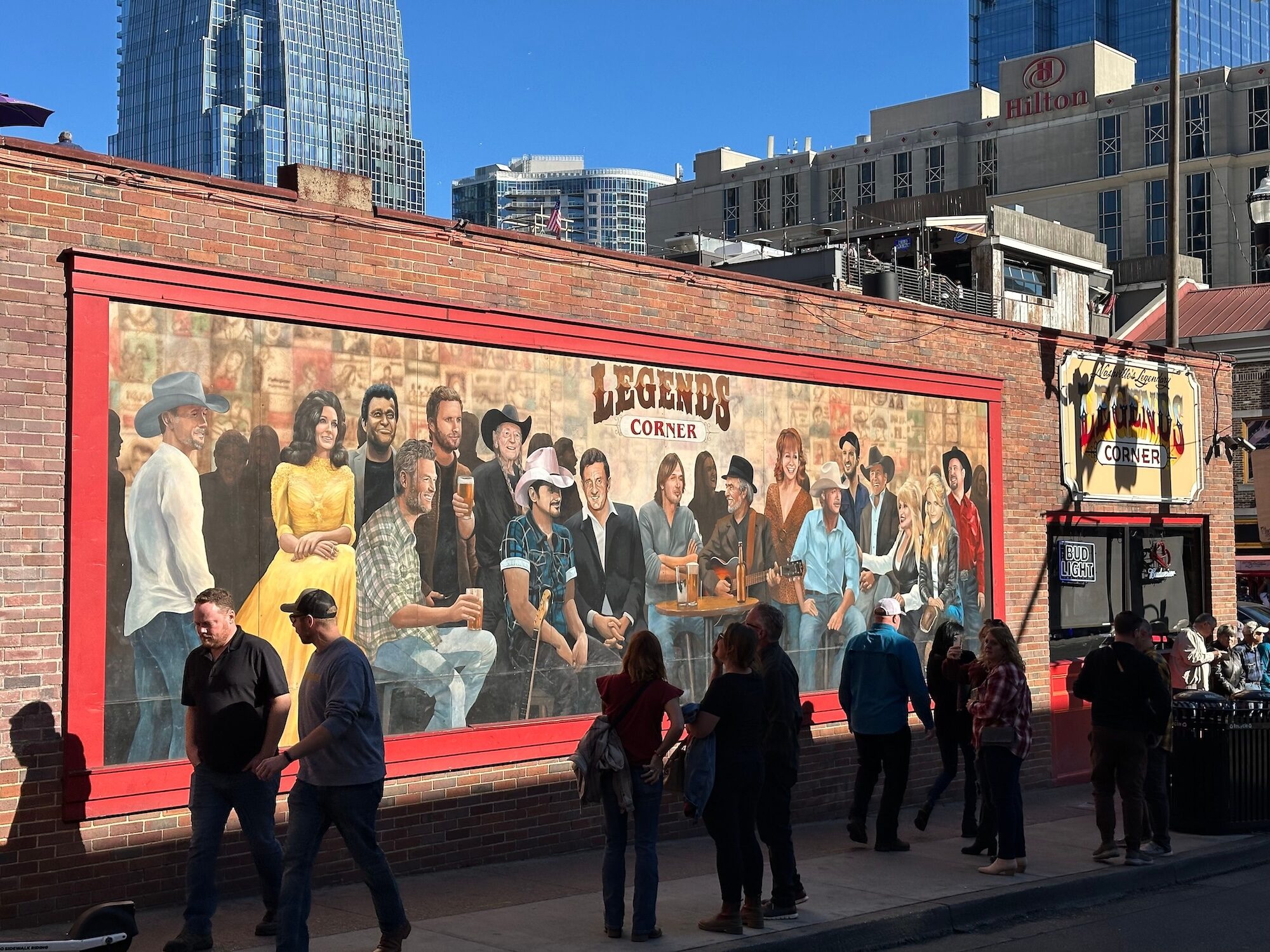 Legends mural of country stars on Broadway