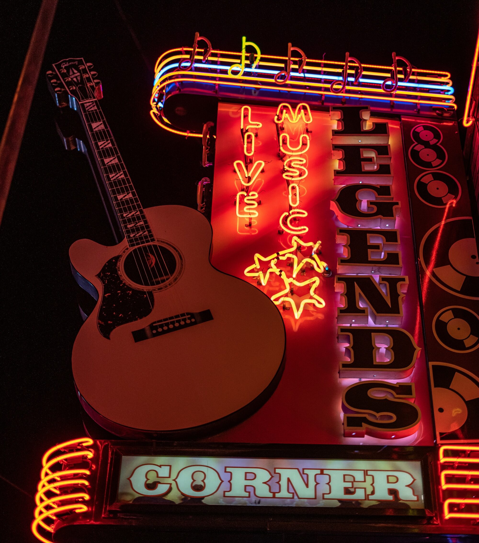 Legends sign at night