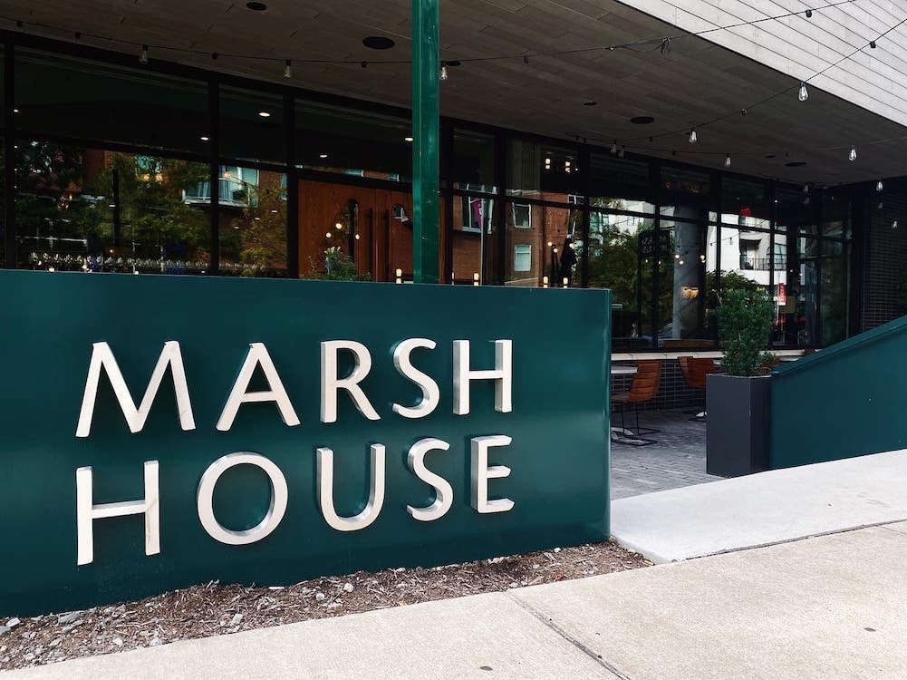 The Marsh House sign