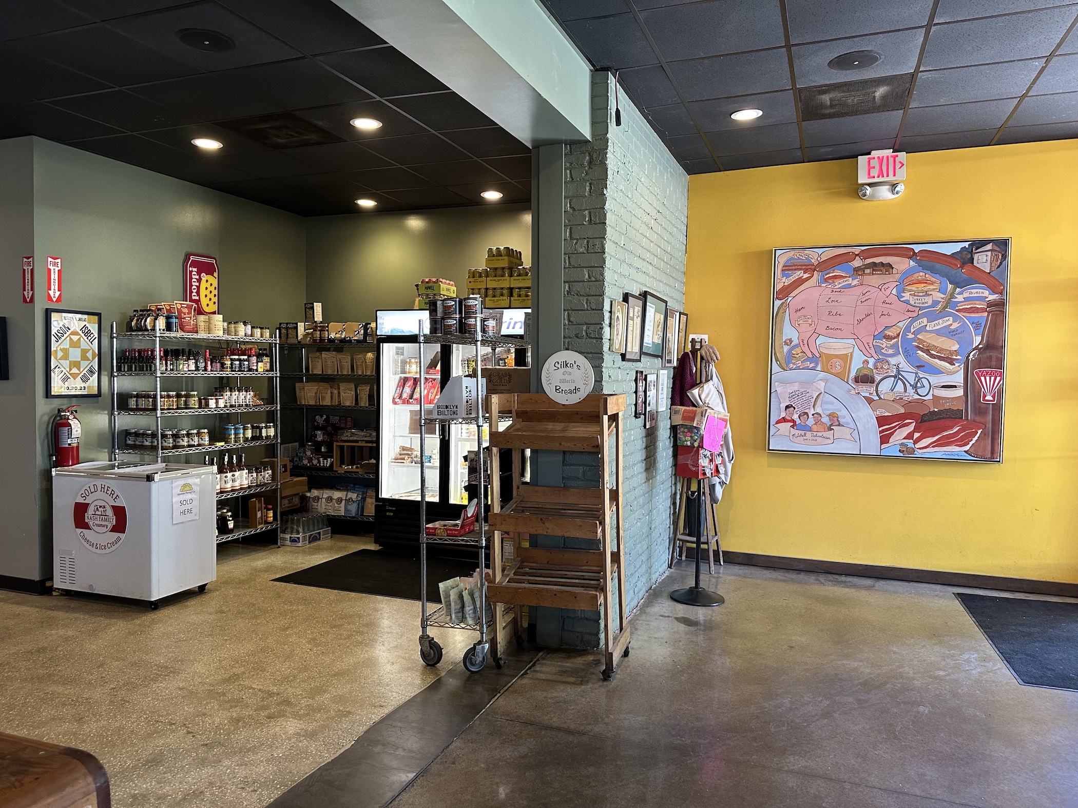 Interior groceries at Mitchell Deli