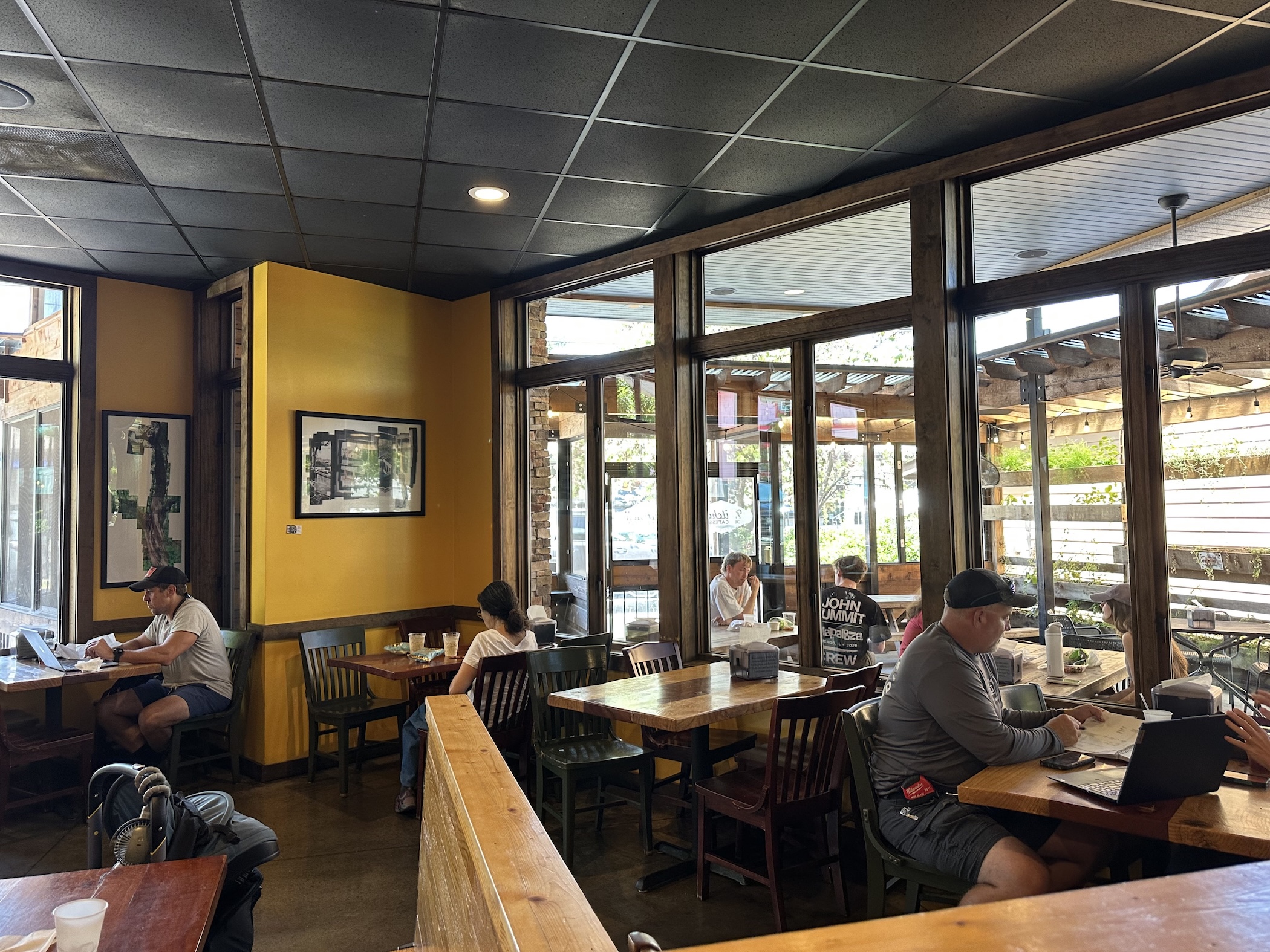 Tables inside Mitchell Deli