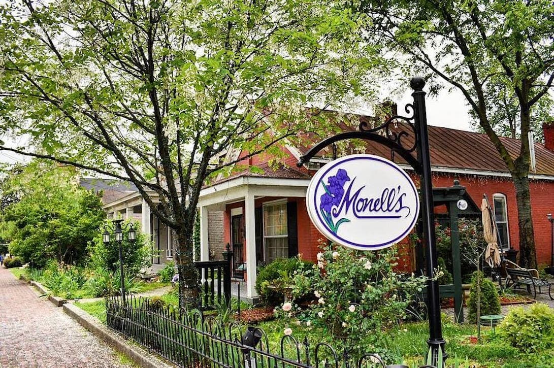 Monell's side view of sign