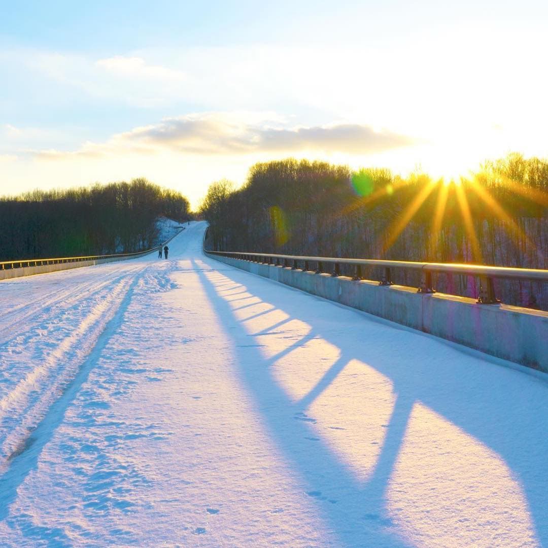 Snow on the Natchez Trace bridge