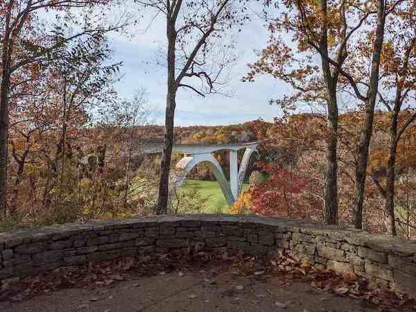 Natchez Trace bridge side view fall