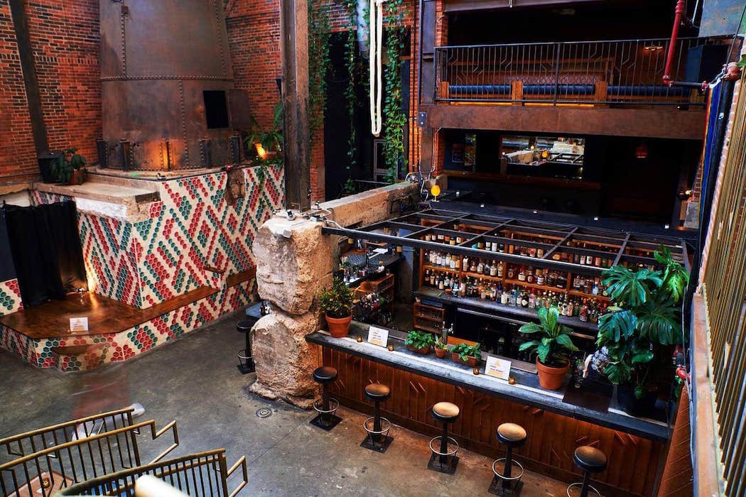 Full view of Old Glory's main bar