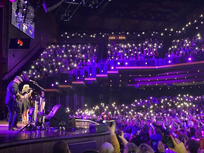 Lights and the stage at the Grand Ole Opry House