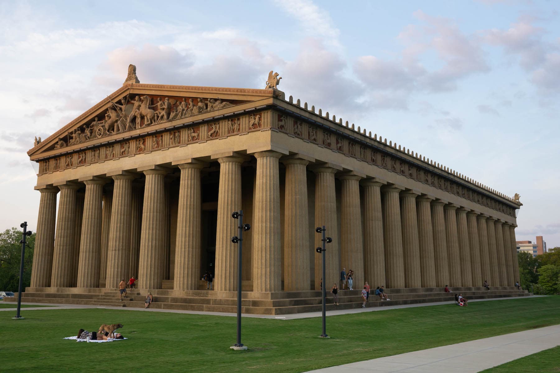 A full view of the Parthenon at Centennial Park