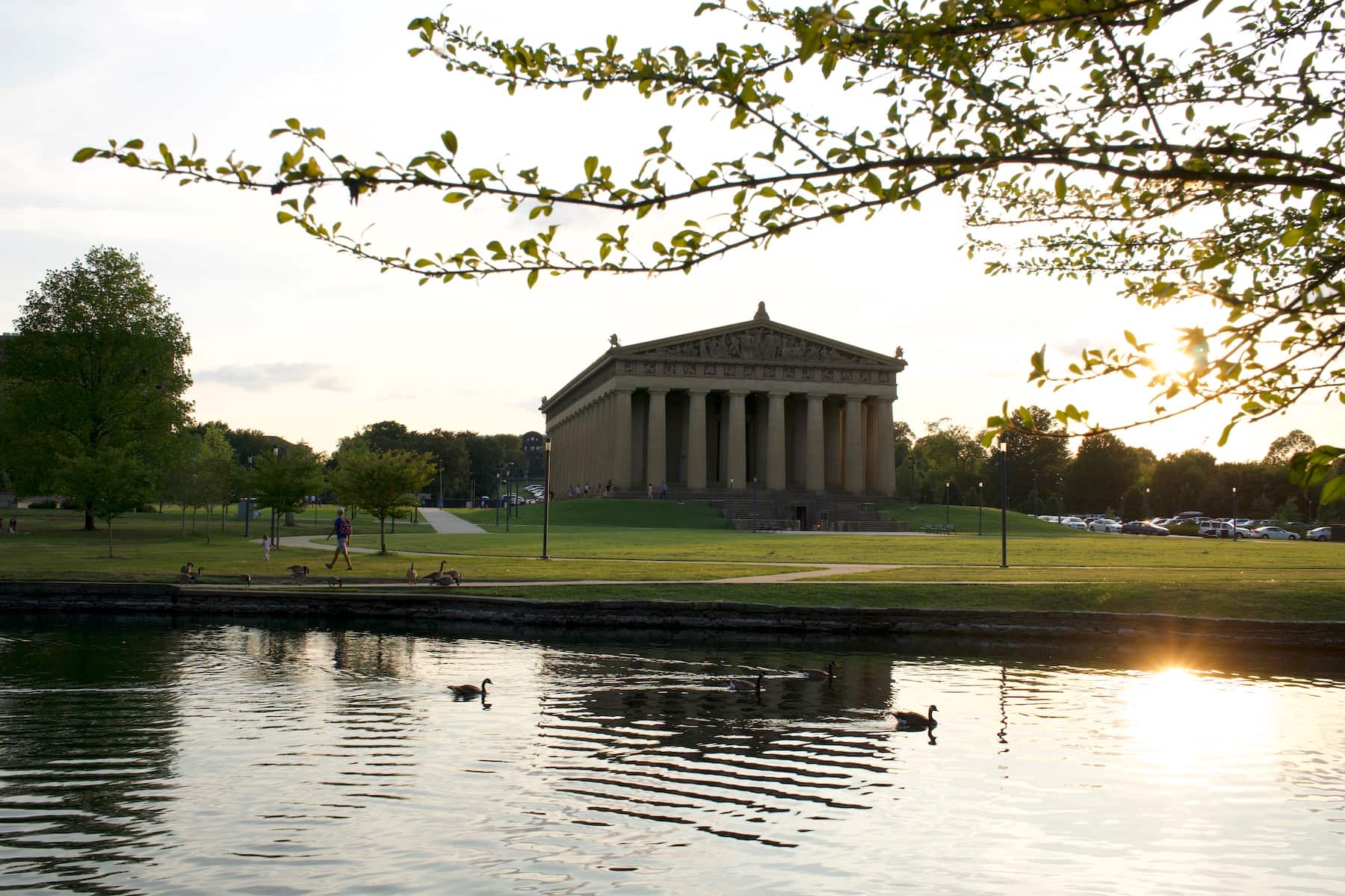 The Parthenon through trees