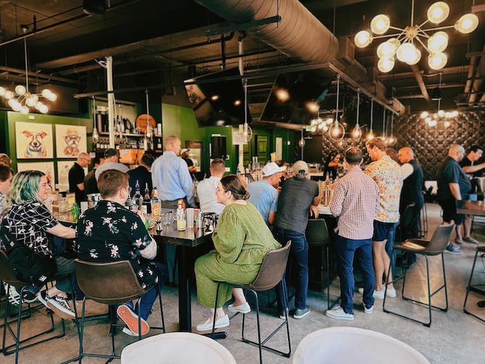 Lots of people at pH cocktail bar