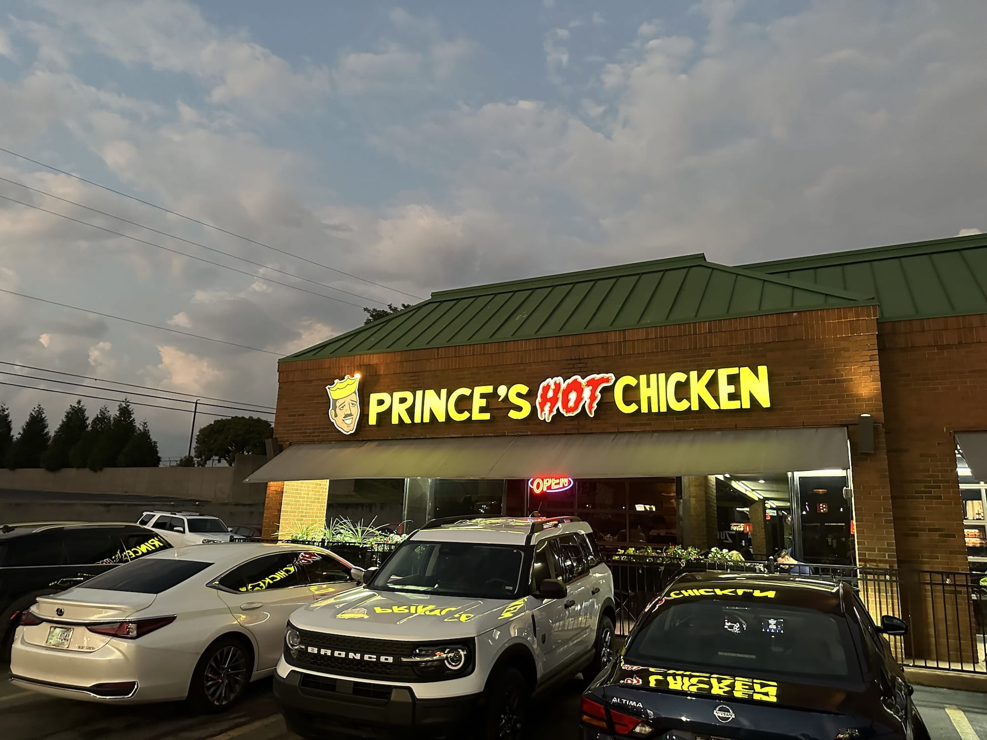 Outside Prince's Hot Chicken in Brentwood