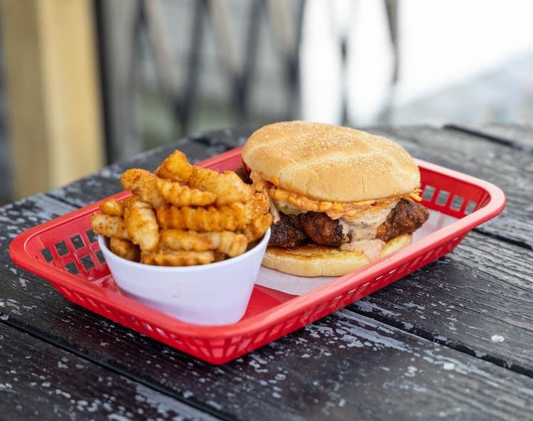 Fries and a chicken sandwich