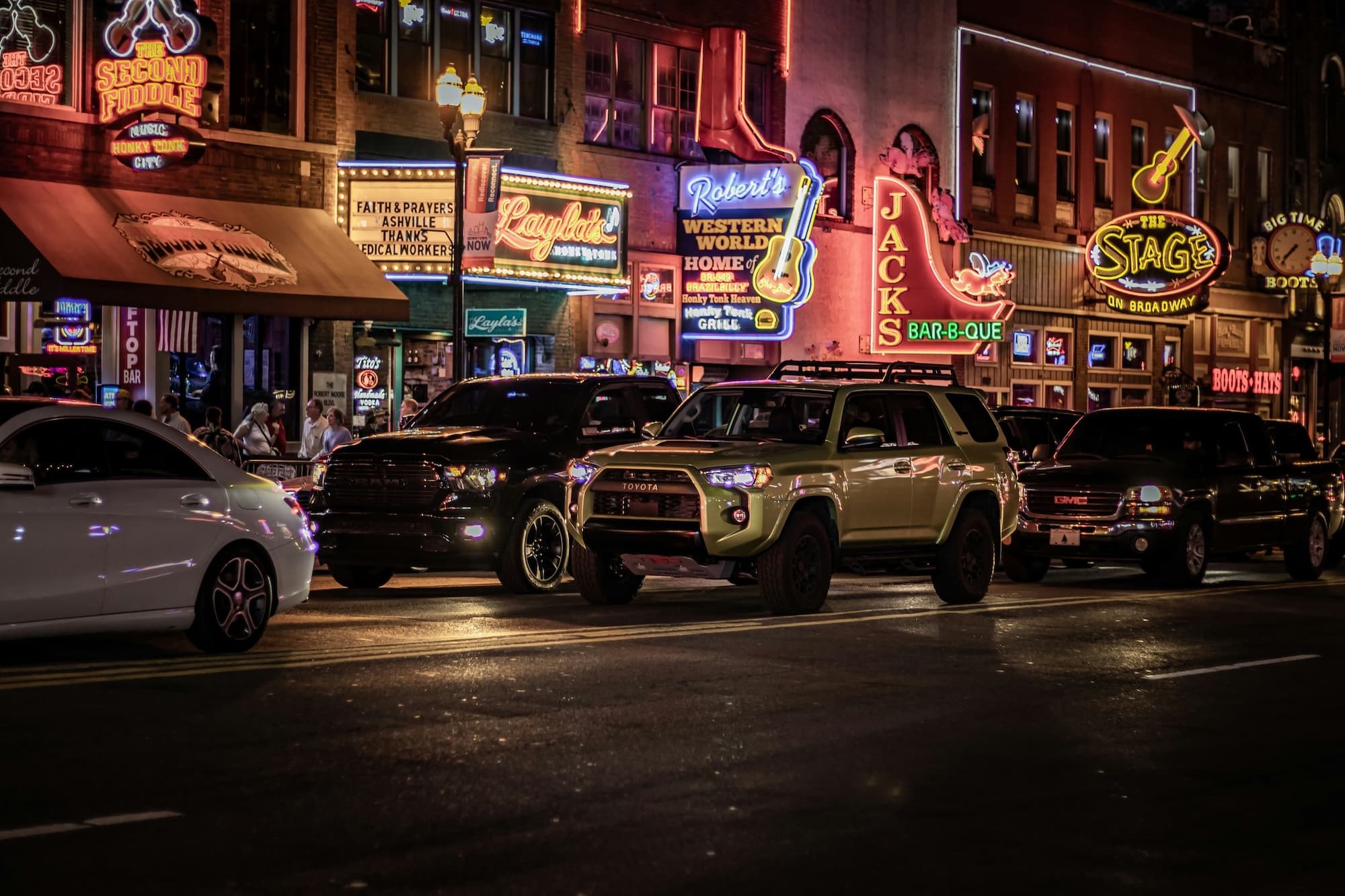 Roberts sign at night on Broadway