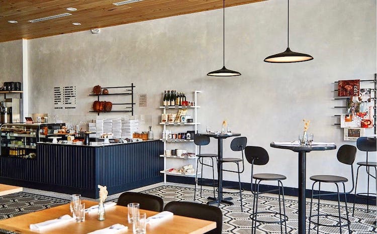 Wide view of Roze Pony's interior