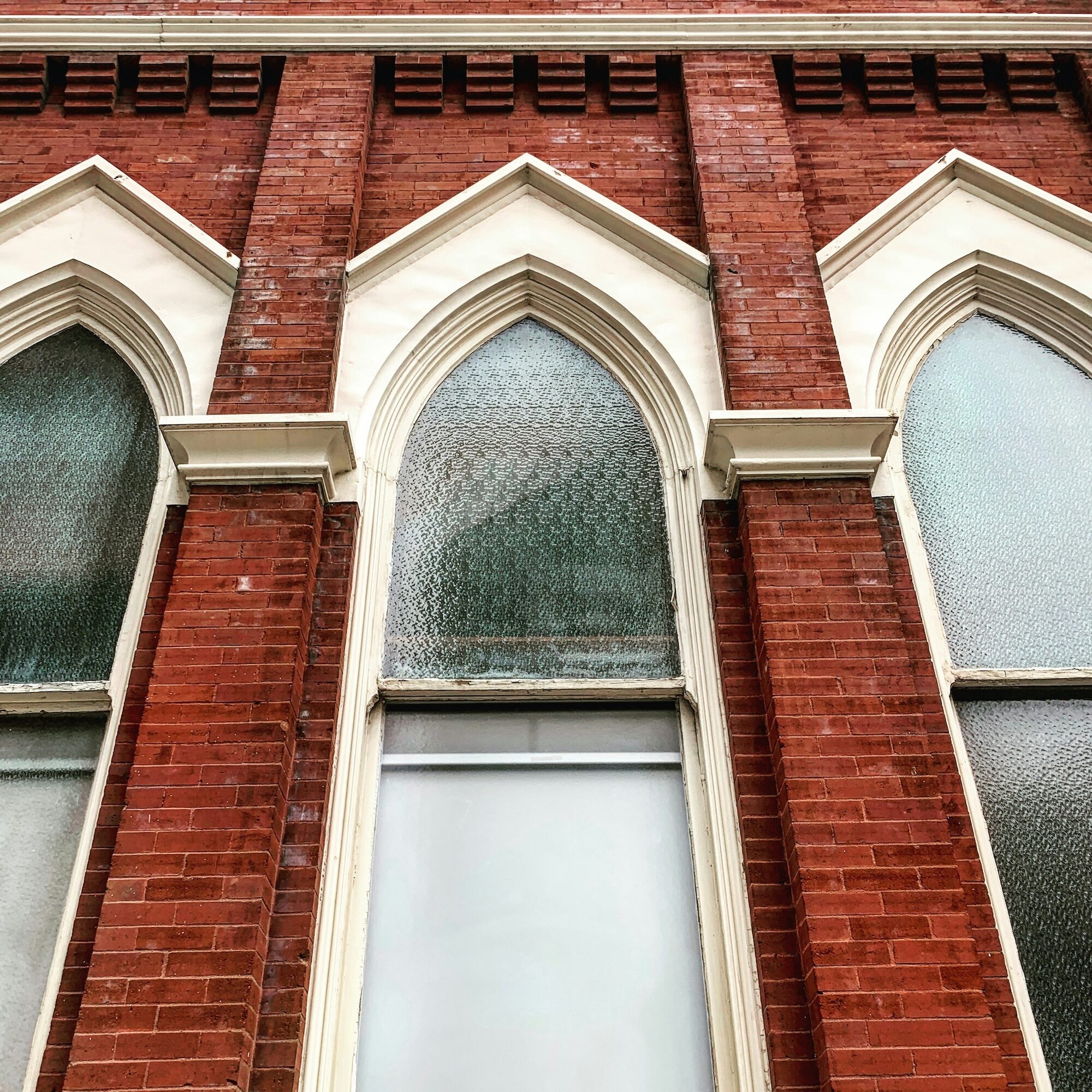 A closeup of the Rymans windows