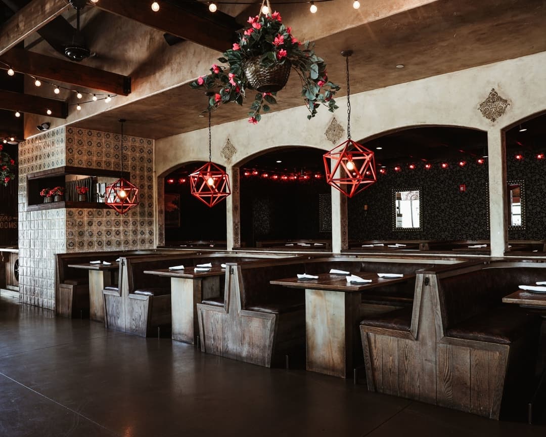 Booths inside a mexican restaurant