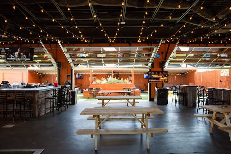 Tables inside Sonny's Patio Pub