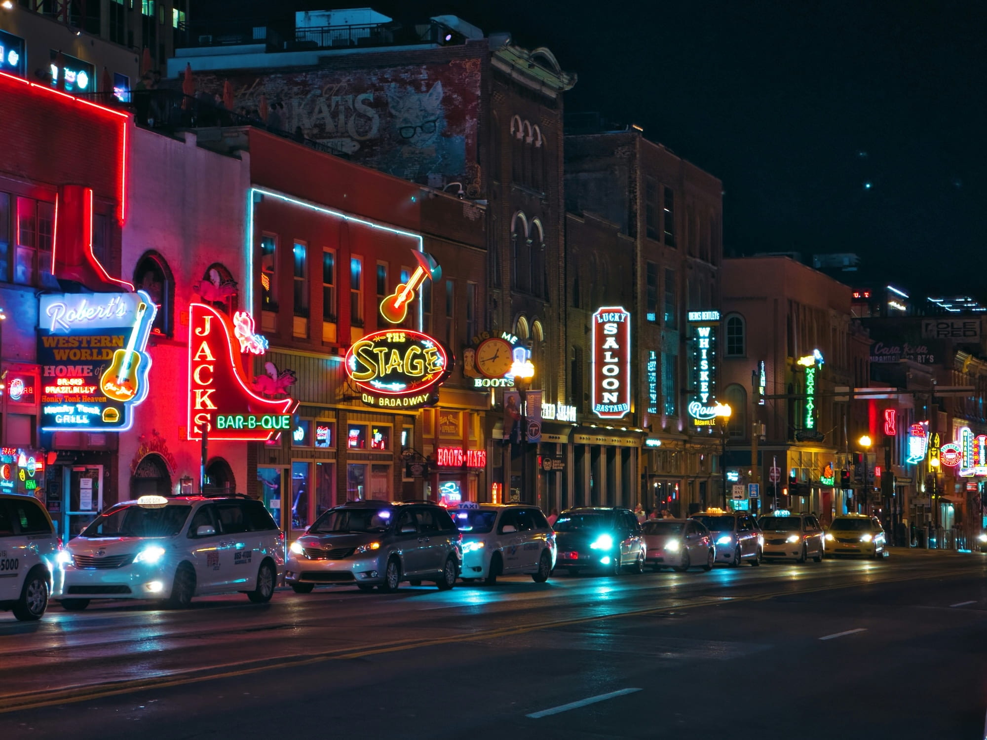 Broadway at night