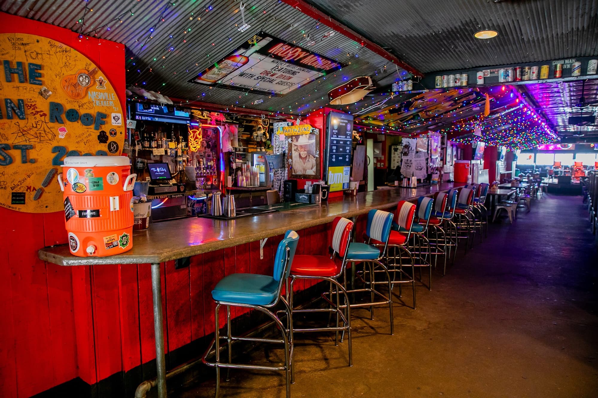 The bar inside Tin Roof