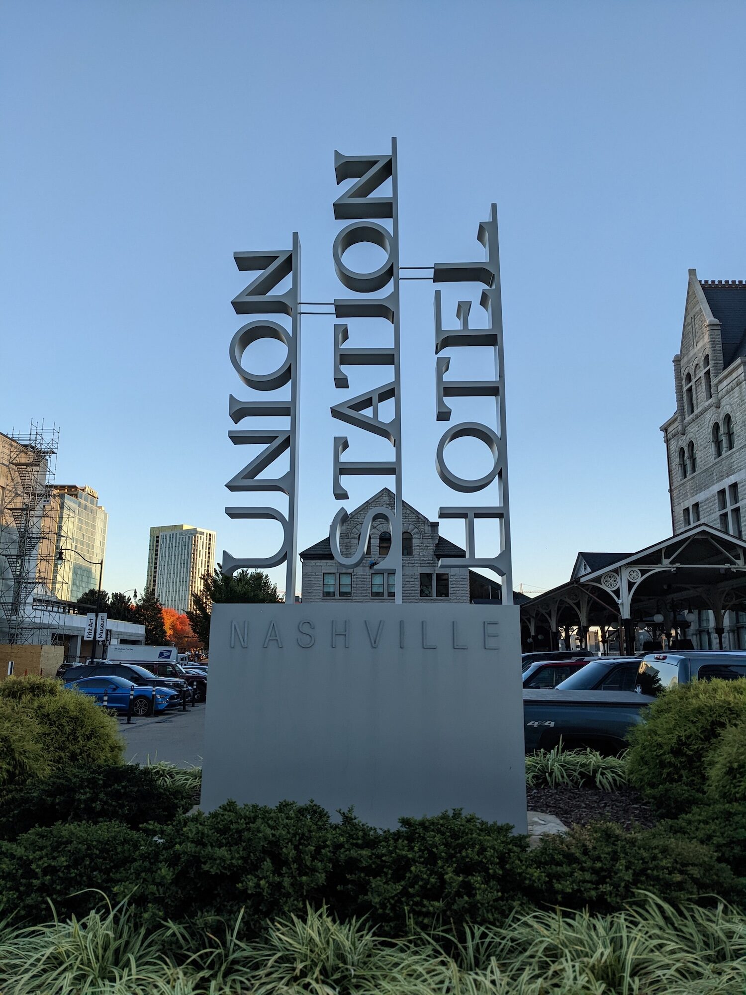 The sign at Union Station hotel
