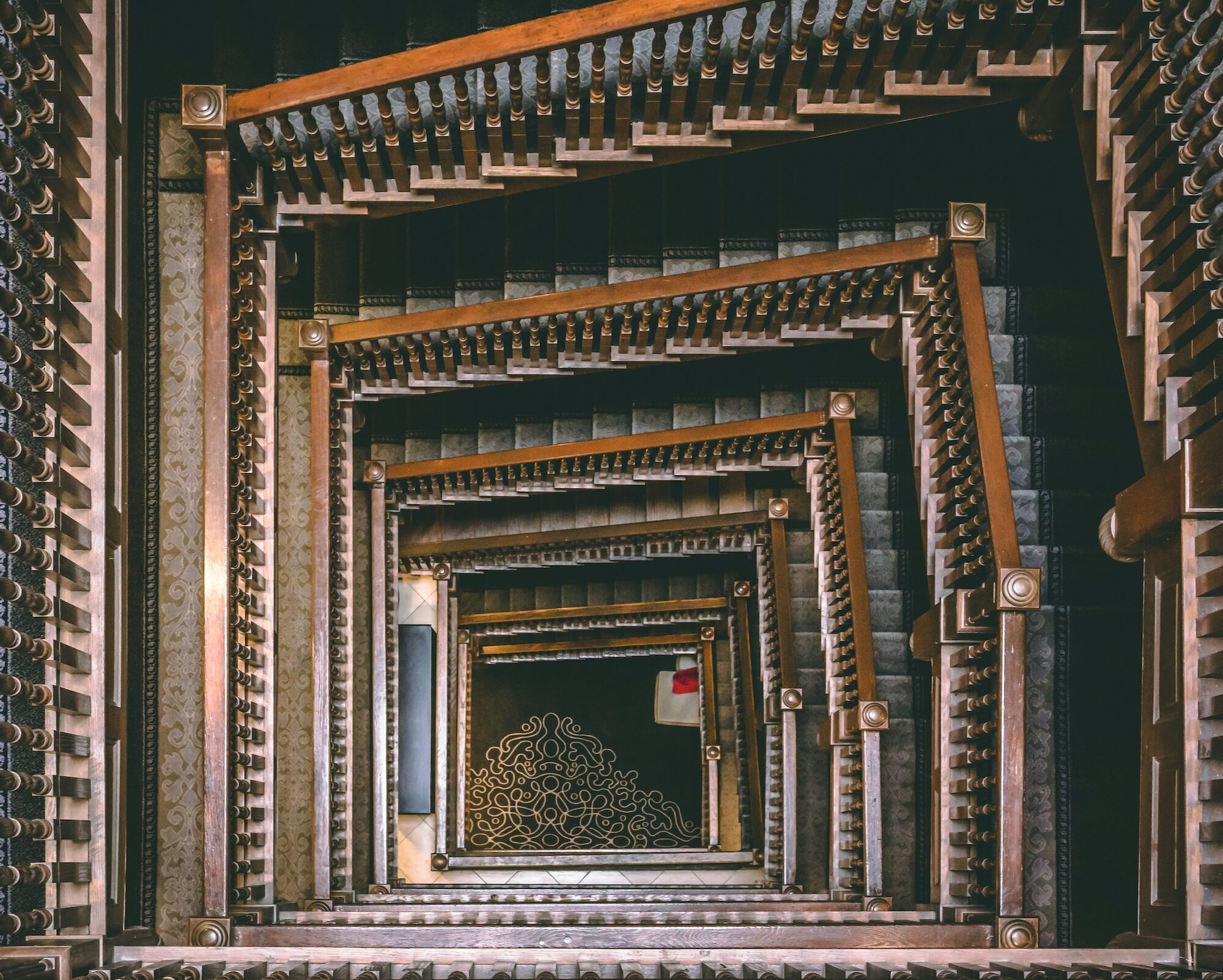 Beautiful stairs at an old hotel