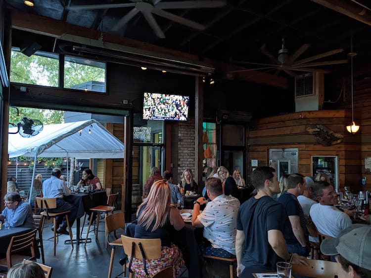 Outdoor bar at Urban Grub